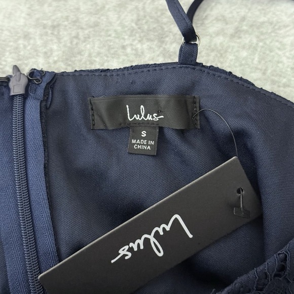 Lulus Found Your Love Navy Blue Lace Trumpet Midi Dress Small - Picture 9 of 10